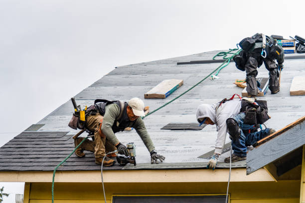 Professional Gutter Installation technician working in Maben, MS